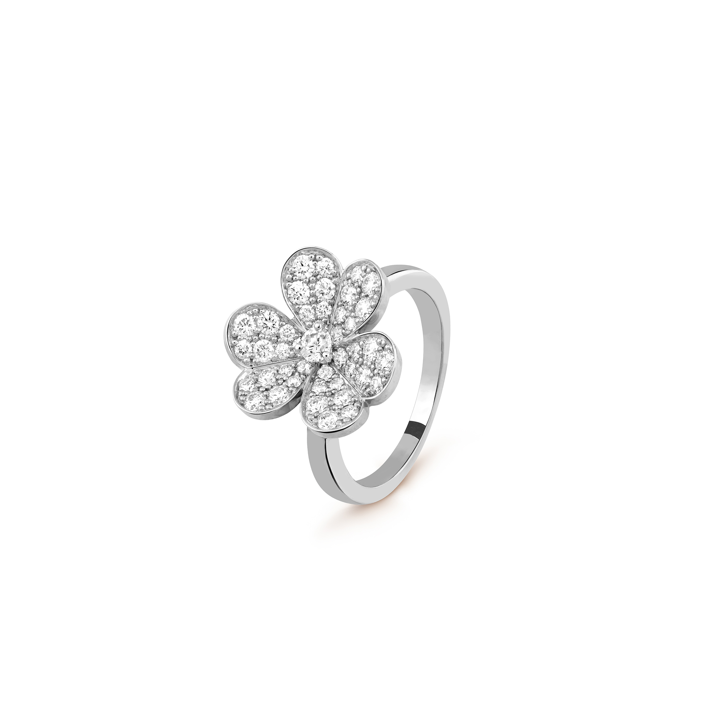 v*n cl*f arpels frivole ring, 1 flower - white gold, Di*m*nd  vcard31600